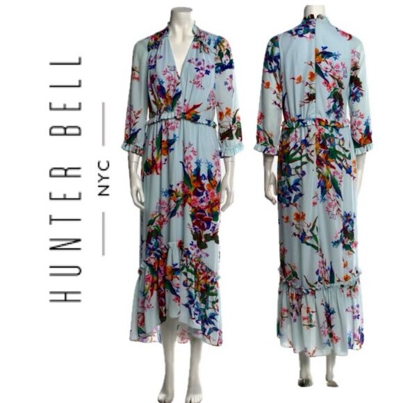 HUNTER BELL DRESS SZ 4 WILDFLOWERS RUFFLE TIERED EMBELLISHMENT AESTHETIC CHIC - Picture 3 of 16